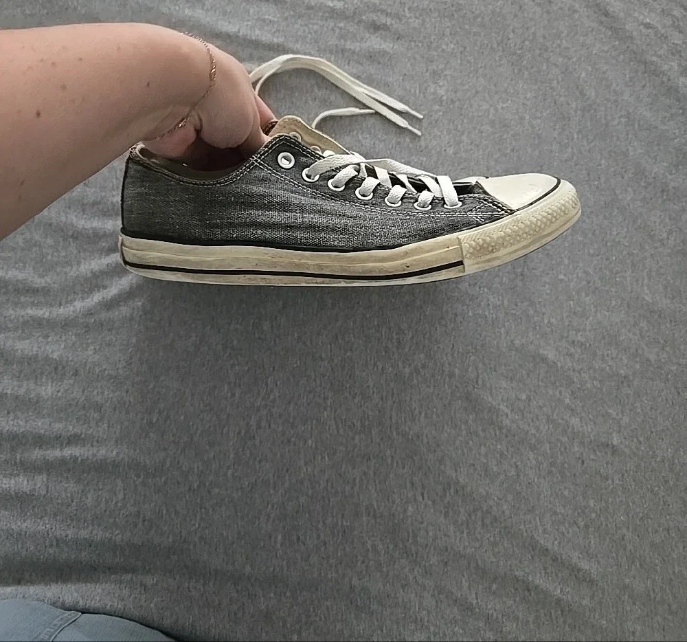 Converse Distressed Black & White Low-Top Canvas Sneakers